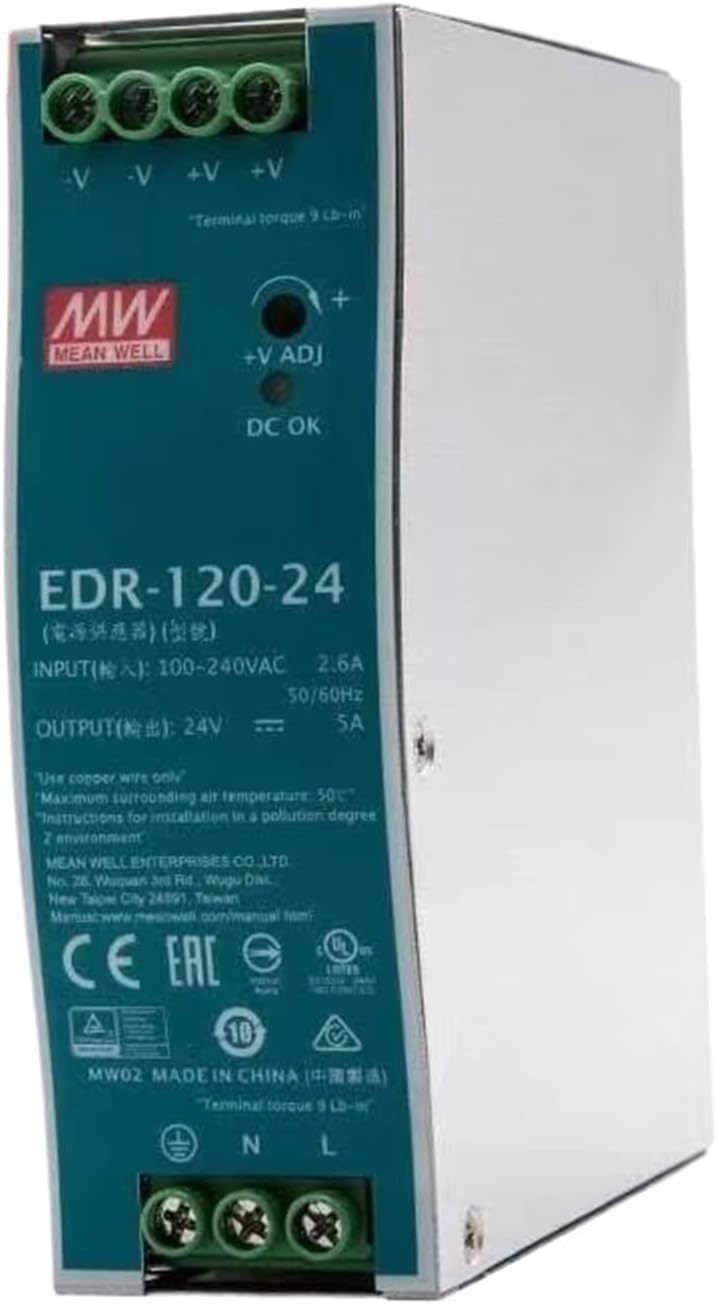 1PCS EDR-120-24 24V 5A 120W Single Output Industrial DIN Rail AC-DC Switching Power Supply