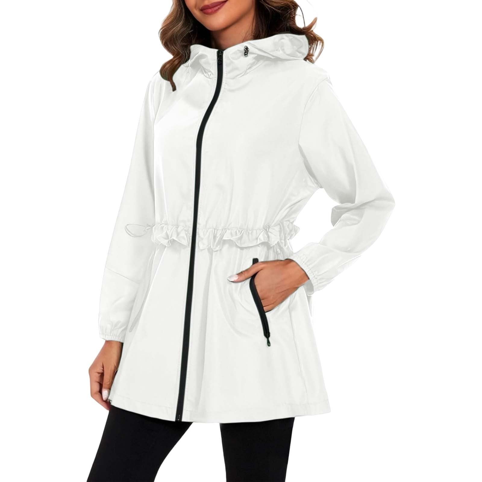 Generisch Poncho impermeabile da donna, con cappuccio, per sport e attività, giacca a vento leggera per tutte le condizioni atmosferiche