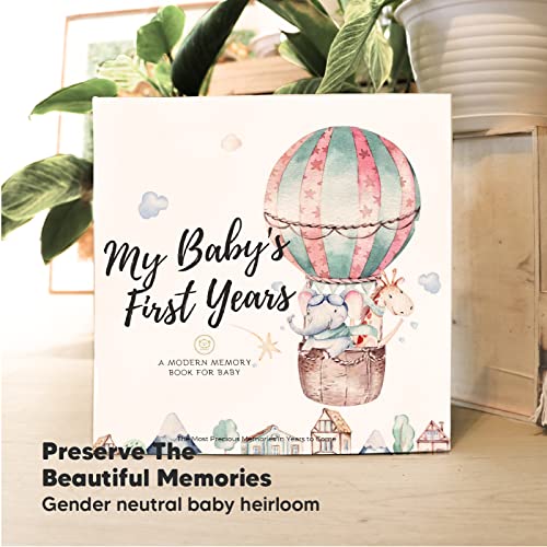 First 5 Years Baby Memory Book Journal - 90 Pages Hardcover First Year Keepsake Milestone Baby Book For Boys, Girls - Baby Scrapbook - Baby Album And Memory Book (Adventureland) #TOP2