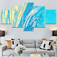 SIGNWIN 5 Panel Canvas Wall Art Abstract Colorful Decorative Elements Modern Artwork for Home Decorations Ready to Hang - 60
