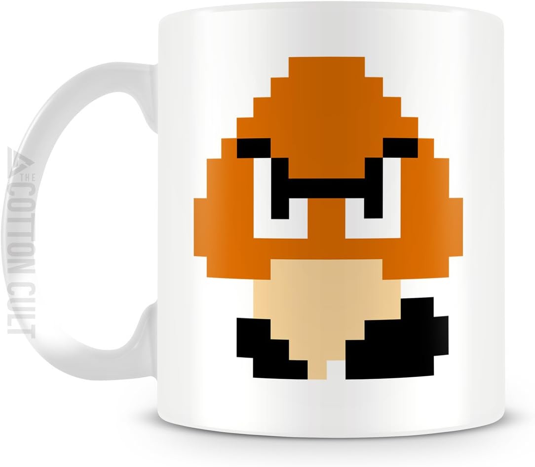 Super Mario Bros 8 Bit Goomba Gamer Mug 11oz Ceramic Coffee Cup Nintendo Video Game Tea Mug