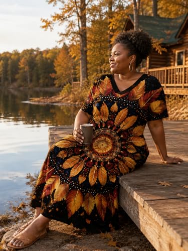 Image of SUZONANA Plus Size Dresses for Curvy Women African Print American Dress Summer Outfits Casual Loose with Pocket