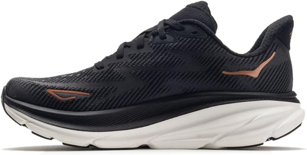 HOKA ONE ONE Womens Clifton 9 Textile Black Copper Trainers 8.5 US