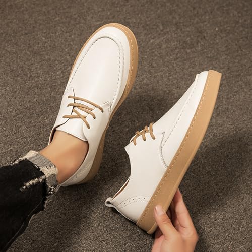 Men's Fashion Platform Hollow Out Casual Oxfords with Brogue Lightweight Lace-Up Soft Sole Leather Walking Shoes Sneakers Comfortable Business Dress Shoes 6