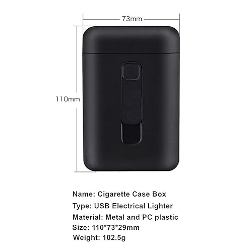 Miniatura 5 de Caja de cigarrillos con caja de cigarrillos para encendedor tamaño King paquete portátil de 20 piezas de cigarrillos de tamaño regular encendedores