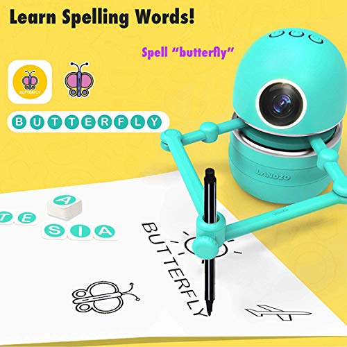 Pidoko Kids The Robot Artist - Includes Math and Alphabets Learning Cards - Drawing Art Toy for Boys and Girls