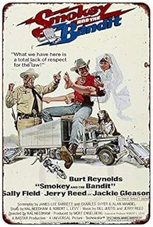 Tin Sign Smokey and The Bandit Movie Poster Burt Reynolds Reproduction Metal Sign 8 x 12