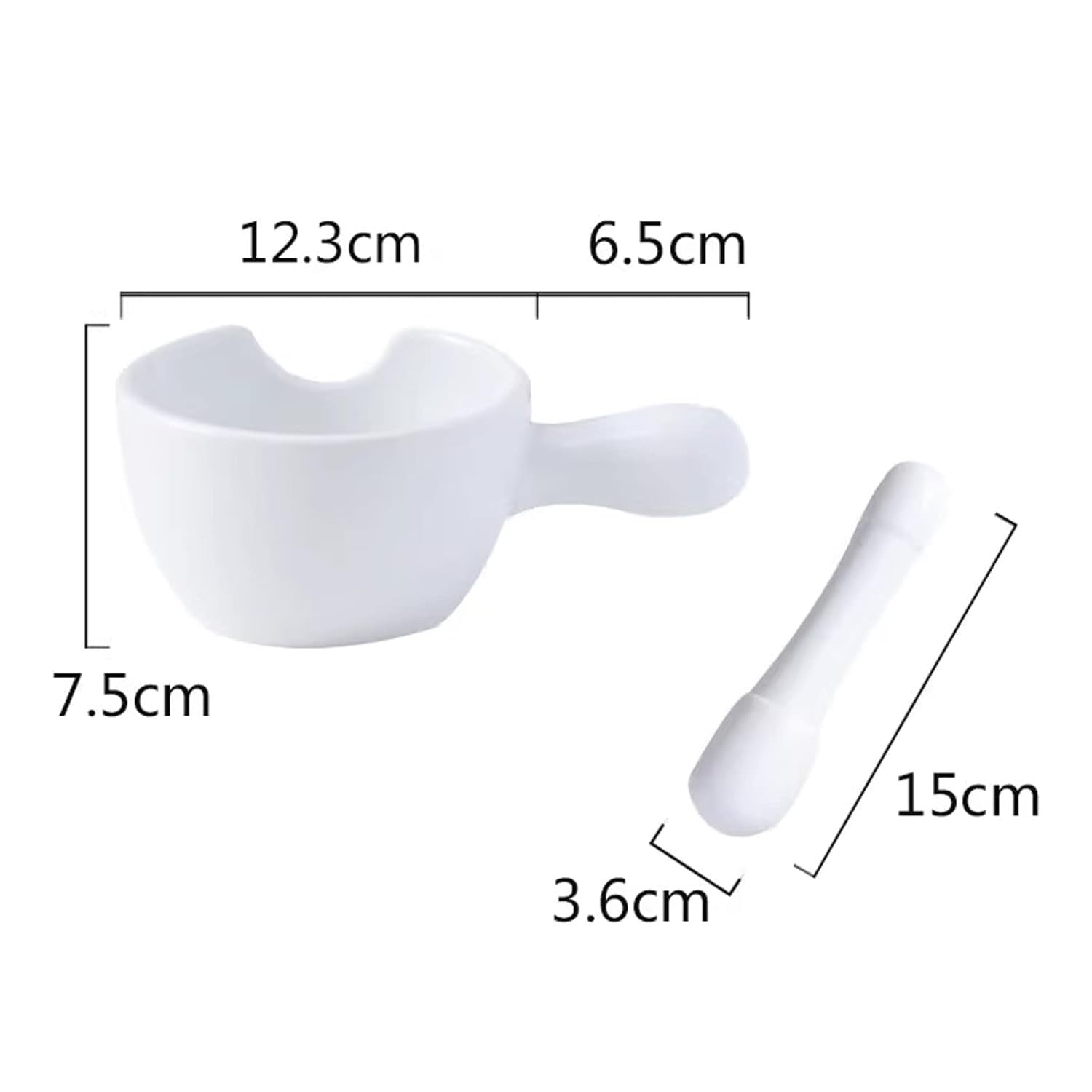 Weißes Keramik-Mörser- und Stößel-Set, Steinmühle, Schüssel, Pillenzerkleinerer
