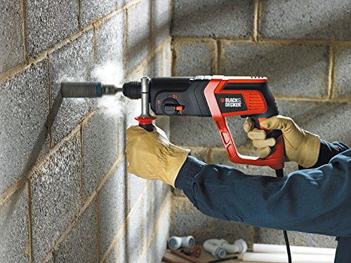 Black+Decker KD975K Pneumatischer SDS-Bohrhammer, Meißelhammer mit 1.8J Schlagenergie, Zweithandgriff, Hammerbohren, zum bohren und Meißeln, Rechts-/Linkslauf, inklusive Koffer, 710 W – Bild 3