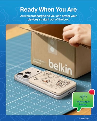 Belkin Disney Toy Story 5 Magnetic Power Bank 5000mAh Portable Charger | Wireless Charging Battery Pack, iPhone 17, iPad, Samsung Galaxy, Pixel, Ultra Slim, USB C Port, USB C Cable, Charge 2 Devices - image 6