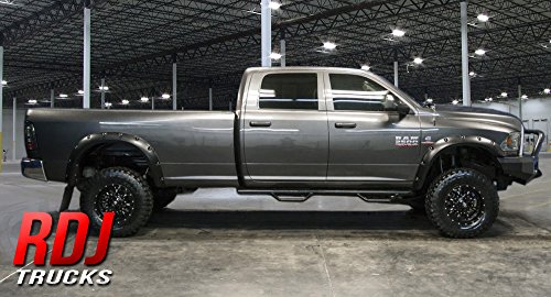 Rdj Trucks Pro-Offroad Bolt-On Style Fender Flares - Fits/Compatible With Dodge Ram 2500/3500 2010-2018 - Set Of 4 (Textured W/Rhino Skin) #TOP3