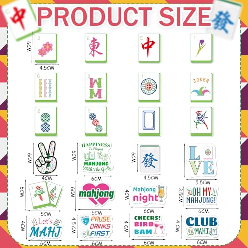Set de 24 imanes decorativos de Mahjong para refrigerador miniatura 3