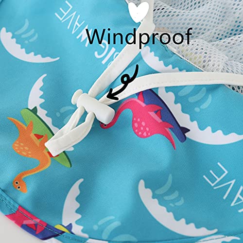 Vimfashi Baby Boys Outdoor Wide Brim Sun Protection Uv Hat With Windproof Chin-Strap Dinosaur 6-12M #TOP5