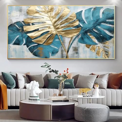 Tableau sur toile Monstera pour habiller un grand mur vide 70x140cm