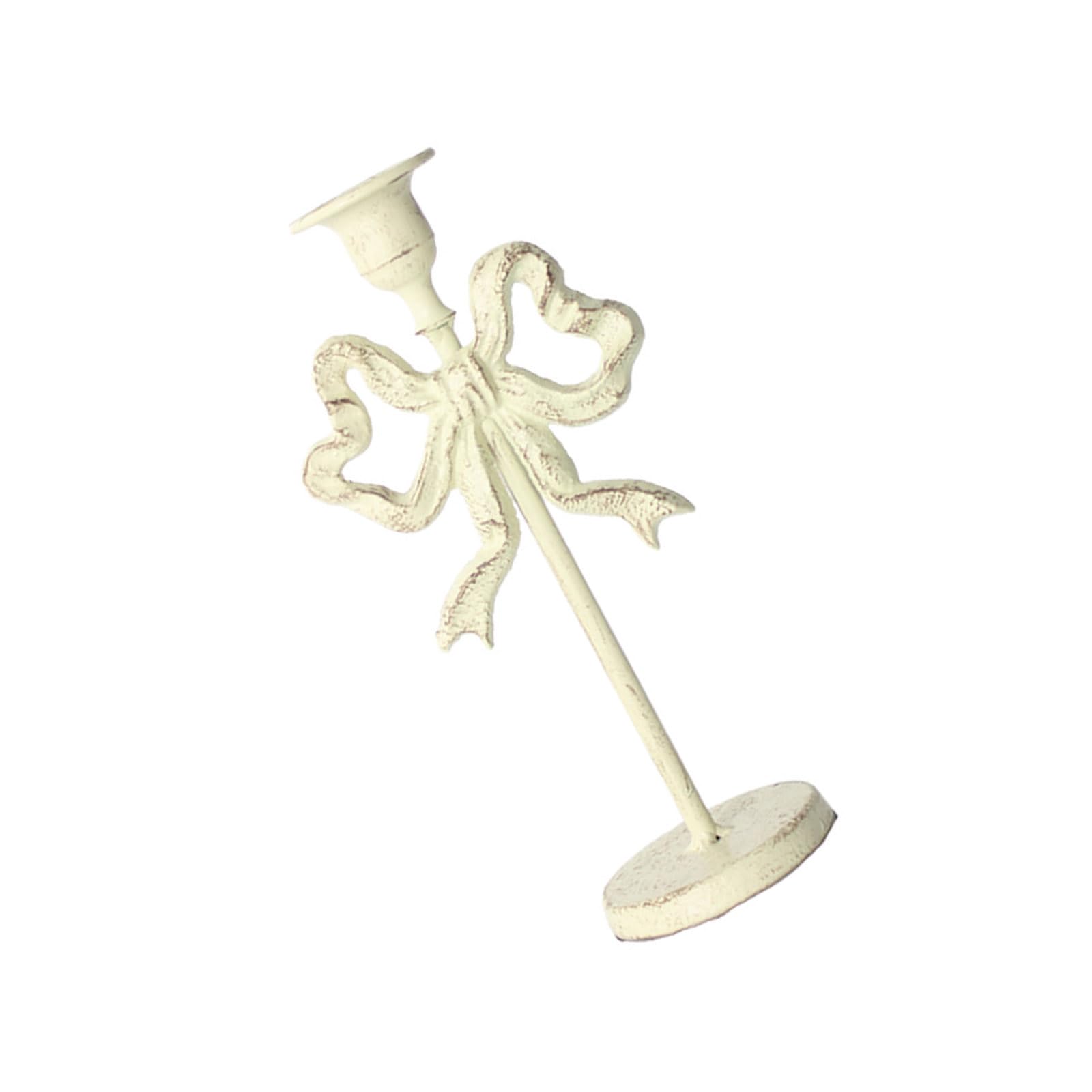 Tsophreniq Decorative Stands Iron Taper Holders Bowknot Candlestick for Wedding, Dinning, Party Decorations Candlestick