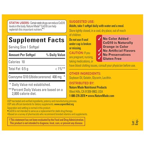 Nature Made CoQ10 400mg Softgels for Heart Health Support, 40 Softgels - image 5