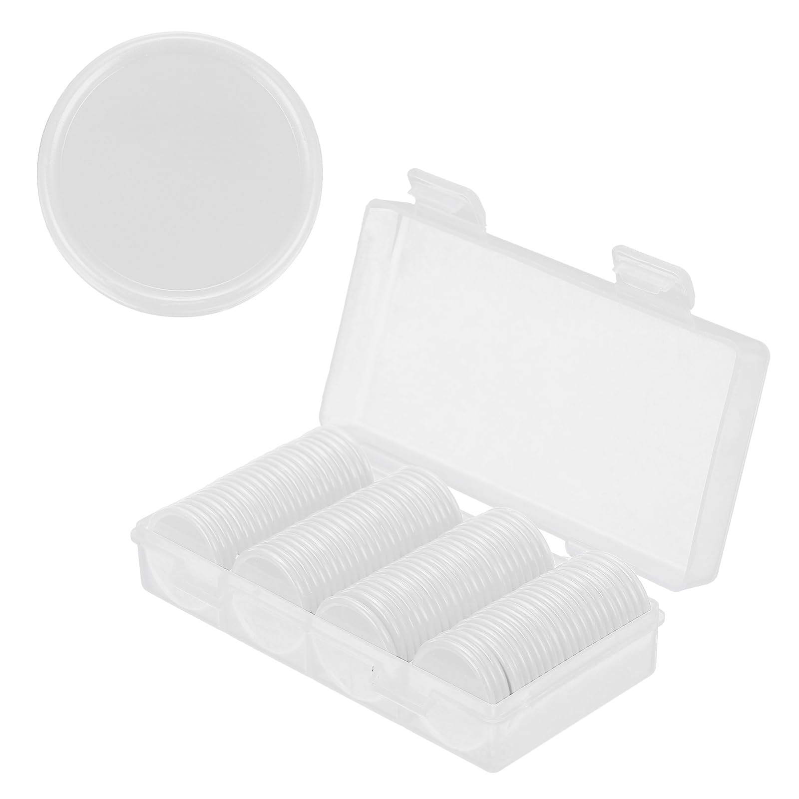 sourcing map 100Pcs Plastic Poker Chips, 25mm, White