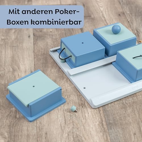 TRIXIE Poker Box 1 Hunde-Strategiespiel - Brettspiel mit 4 Spielelementen - unterschiedliche Herausforderungen - rutschfeste Gummifüße - Level 2 - spülmaschinenfest - erweiterbar - 31 × 31 cm - 32012