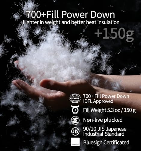 Litume Ultra Compact Down Sleeping Bag, 700 Fill Power, Bolsa de Dormir Ligera y Compacta para 3 Temporadas, Individual, para Camping, Senderismo y Mochilero miniatura 4
