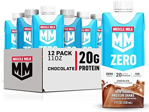 Muscle Milk Zero Protein Shake, Chocolate, 11 Fl Oz Carton, 12 Pa...