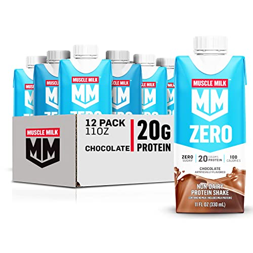 Muscle Milk Zero Protein Shake, Chocolate, 11 Fl Oz Carton, 12 Pa...