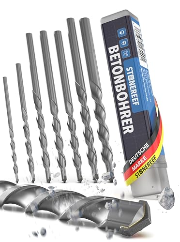 7-tlg. Betonbohrer Set mit Rundschaft Ø 4–10 mm – Steinbohrer für Beton, Mauerwerk & Ziegel – YG8C Hartmetallspitze geschliffen – Bohrer Set für Schlagbohrmaschine & Akkuschrauber