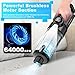 MONOZEL Handheld Vacuum Cordless - Car Vacuum Cleaner with Brushless Motor, Fast Charge, 15000Pa Powerful Suction with LED Light, 2 Fliters, Portable Hand Vacuum for Home, Car, and Office