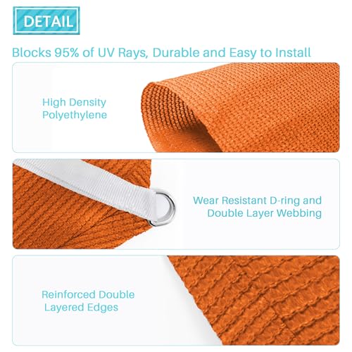 Coarbor-16-x-16-x-16-Sun-Shade-Sail-Canopy-Equilateral-Triangle-Shade-Sails-Block-Direct-Sunlight-for-Outdoor-Backyard-Yard-Deck-Patio-Garden-Orange Coarbor 16 x 16 x 16 Sun Shade Sail Canopy Equilateral Triangle Shade Sails Block Direct Sunlight for Outdoor Backyard Yard Deck Patio Garden Orange