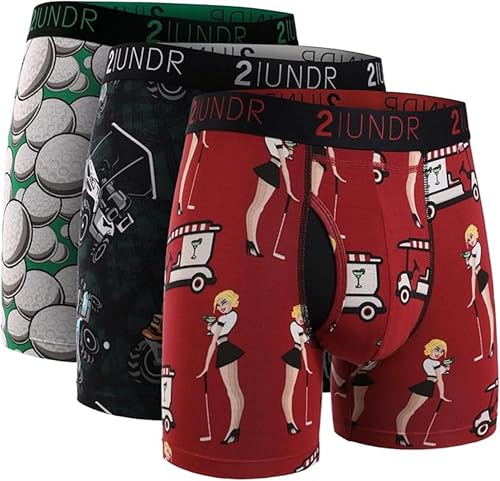 2UNDR Swing Shift 6 Mens Boxer Brief 3-Pack Mens Pouch Underwear with Patented Joey Pouch Modal Underwear Men Moisture Wicking Large 2 Ballsey/Cart/Margarita