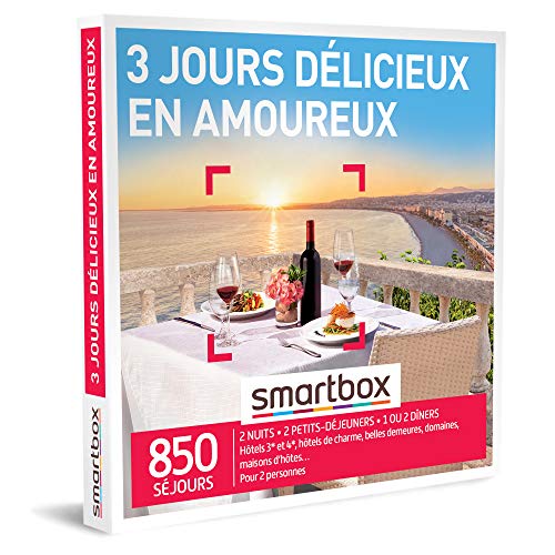SMARTBOX - Coffret Cadeau Couple - Idée cadeau original : Séjour de 3 jours romantique et gastronomique pour un moment à deux inoubliable