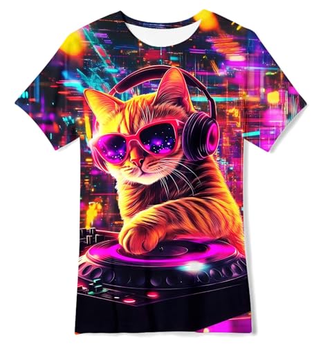 Idgreatim Boys T-Shirts Cool 3D Graphic Short Sleeve Tee Shirt 4-14 Years