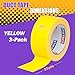 STIKPACK 3 Rolls Yellow Duct Tape, Heavy Duty Strong Industrial Colored Duct Tape 9mil x 2inch x 25yds Flexible, No Residue, Waterproof and Tear by Hand, Multi-Use for Indoor & Outdoor Repairs