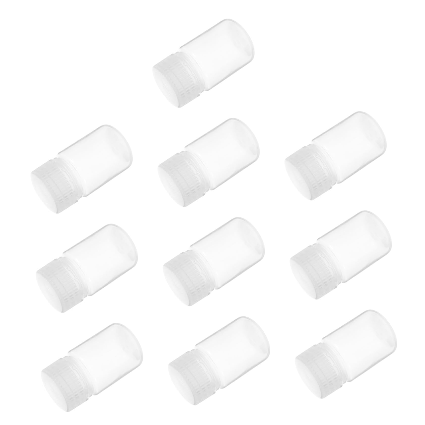 PRETYZOOM 10Pcs Transparent Plastic Bottles with Screw Caps for Storage for Laboratory Research and Industrial Use