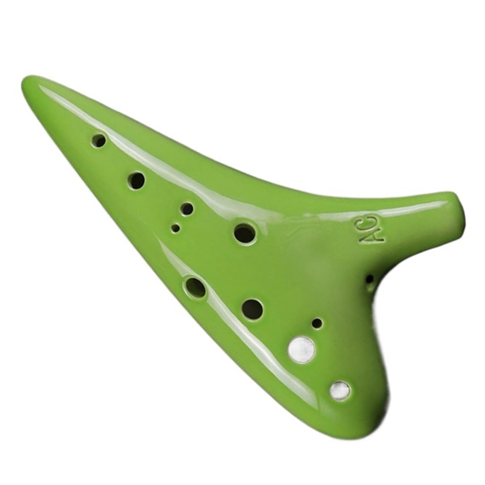 Ocarina Ocarina Per Principianti 12 Fori Alto C Key AC Ocarina In Ceramica Ocarina Professionale A 12 Fori(Green)
