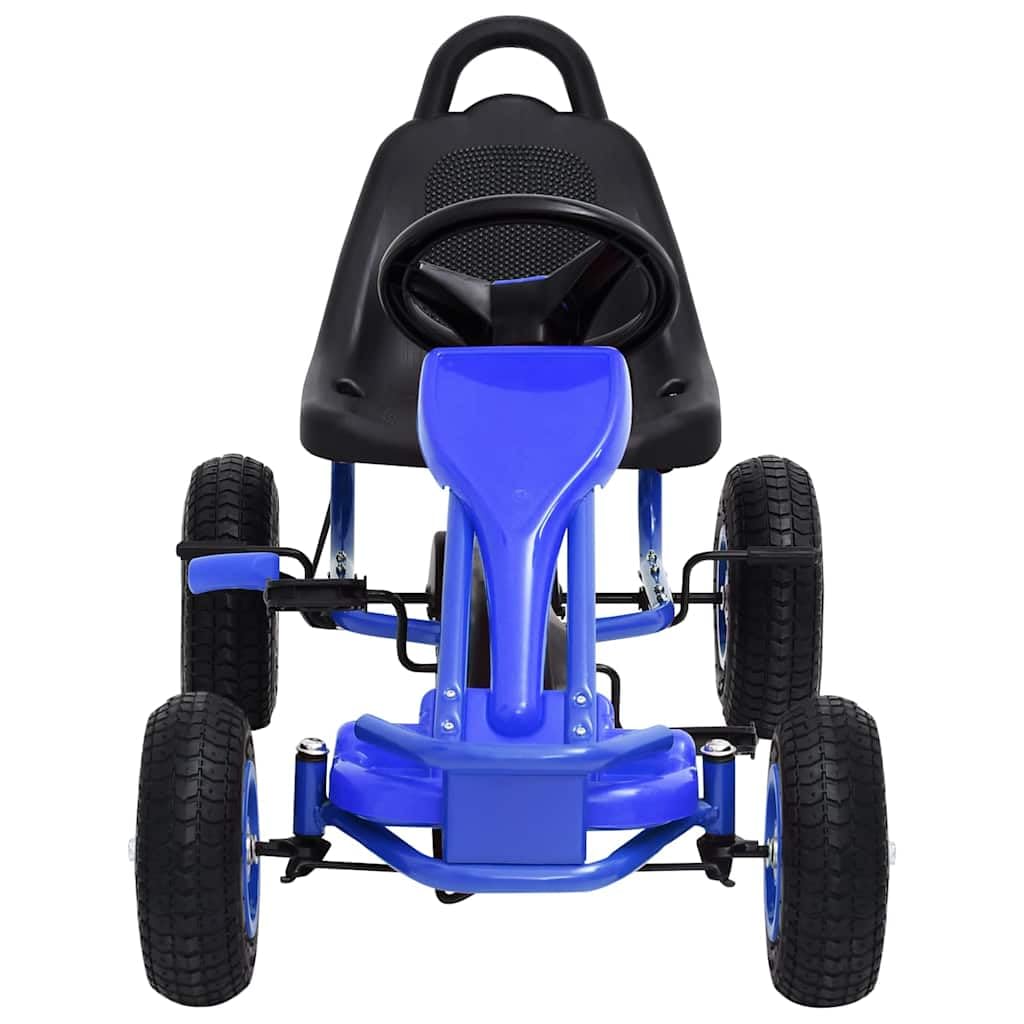 Mangloder Pedal Go-Kart mit Luftreifen Blau für Kinder von 3 bis 6 Jahren, Kinderfahrzeug mit Handbremse, stabile Gummireifen, kindgerechtes Design, ideal für Garten und Freizeit