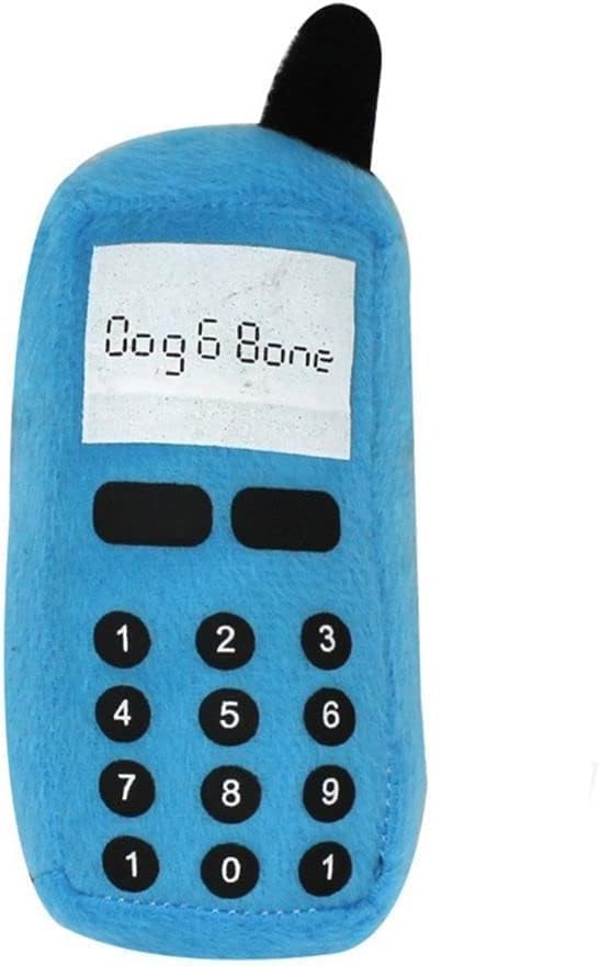 Yjemle Blue Funny Cellphone Shape Plush Doll Playing Training Pet Dog Puppy Chew Squeaky Toughs Plush Fluffy for Awesome Pet Puppy Small Medium Dog Toys