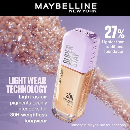 Maybelline New York Super Stay Lumi Matte Liquid Foundation, 30 HR Long Lasting yet Lightweight, 115, 35ml - Image 5