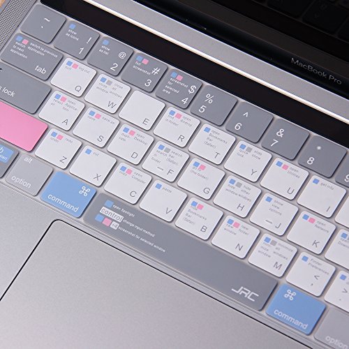 VFENG Premium Shortcuts with MAC OS Keyboard Cover for MacBook Pro with Touch Bar 13 Inch and 15 Inch (Model Number: A1706/A1707/A1989/A1990/A2159) Released in 2016 2017 2018 2019, US Version