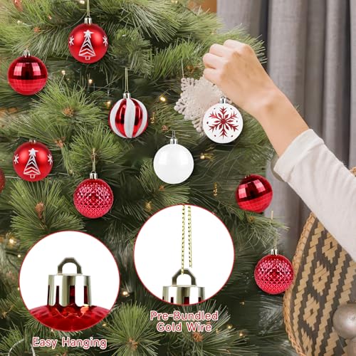 image for MEINV Christmas Ornaments Balls - 30 Pcs 2.4 Inch Shatterproof Plastic