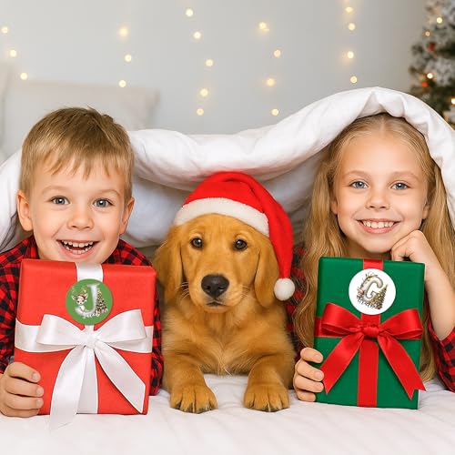 Image of Personalized Christmas Stickers - Custom Name Waterproof Christmas Gift Tags for Gift Box Xmas Holiday Decorations Party Favors - 30 Stickers (Elk)