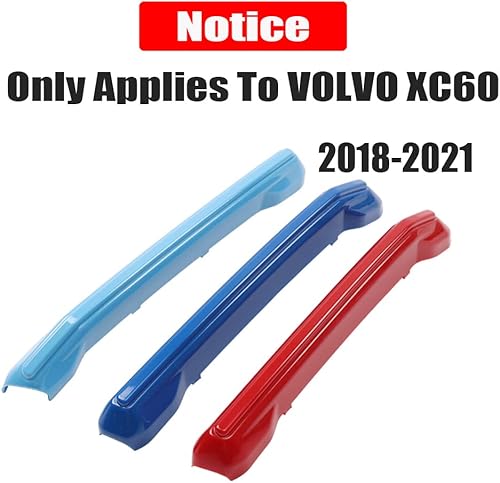 Miniatura 6 de SANRILY Moldes de rejilla de color M compatibles con Volvo XC60 2018-2021 rejillas de riñón centrales delanteras tricolor M Sport cubiertas de