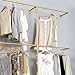 Gold Industrial Pipe Clothing Rack, Display, Stand Wall Mounted Commercial Space-Saving Clothes Rack Heavy Duty Hanging Clothes Rods Bar for Closet Storage