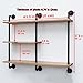 Industrial Pipe Shelf with Wood 43.3in,Rustic Wall Mount Shelf 3-Tiers,Metal Hung Bracket Bookshelf,DIY Storage Shelving Floating Shelves