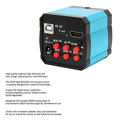 Image of 37MP 1080P 60FPS USB Industrial Microscope Camera with Conversion Adapter for Enhanced Imaging (US Plug)