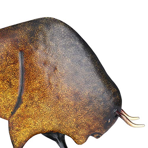 Tooarts Metal American Bison With Square Base Sculpture Animal Figurine Art Ornament Home Decoration #TOP3