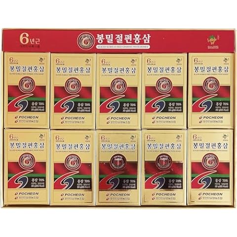Pocheon 200g(10ea X 20g) 6Years Sliced Korean Panax Red Ginseng Roots with Honey, Saponin, Natural Immune Support Cover