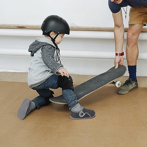 Feetcity Baby First Walking Shoes Boys Girls Canvas Shoes Anti-Slip Star Sneaker Crib Shoes Dark Grey thumb #5