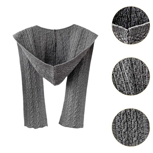Scarf with Hood Soft Neck Ear Warmer Knitted Scarf for Women Men Walking Outdoor3