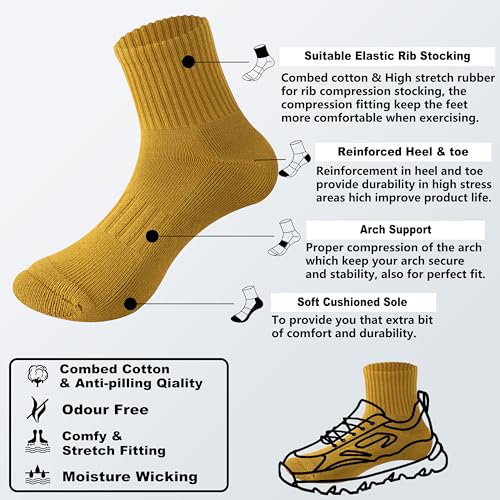Image of MAGIARTE Womens Mini Crew Ankle Socks Athletic Casual Cotton Socks for Women