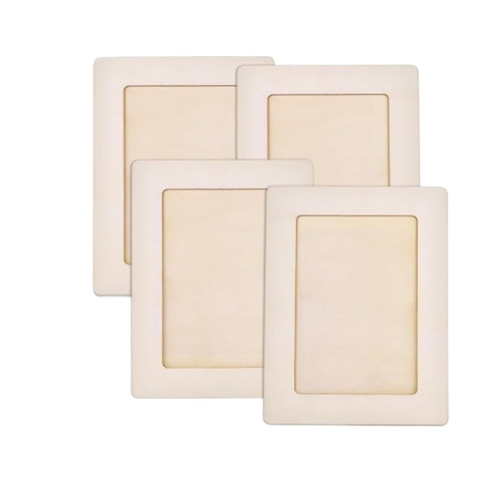 4Pcs,Picture Frame Painting Craft Kit with Stickers Unfinished Wood Photo Decorative for Desktop for Wall & Tabletop Display